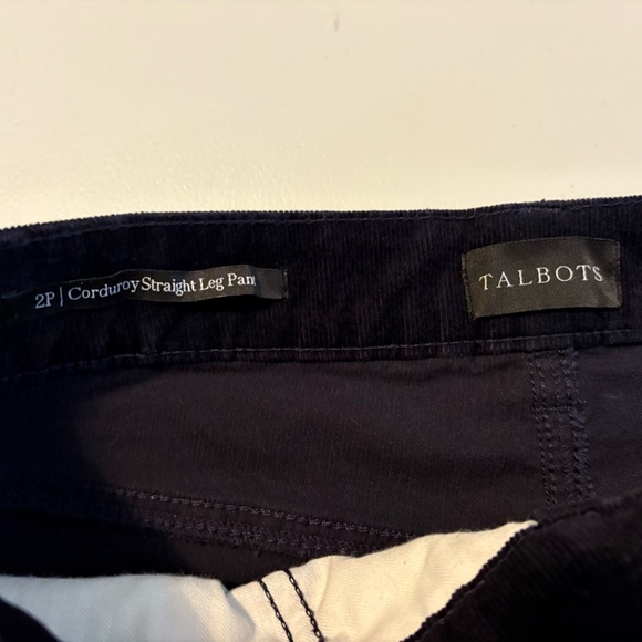 Talbots navy blue corduroy straight leg pants Size 2 Petite EUC! 0333 - Picture 10 of 12